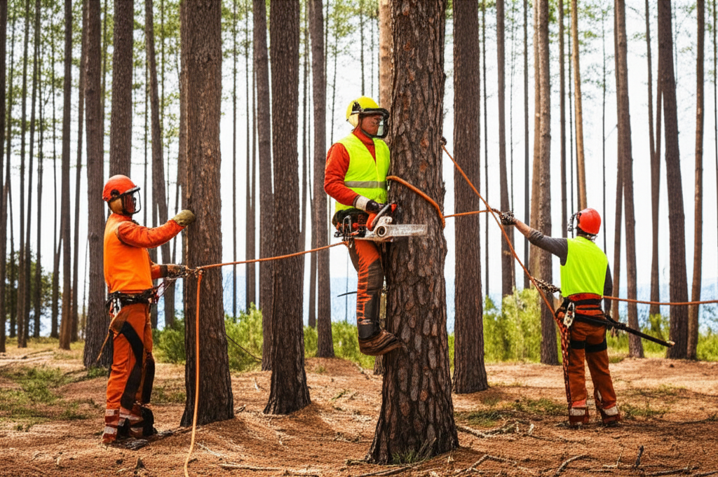North Carolina landscape and tree service work
